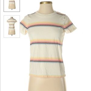 Madewell Women’s short sleeve T-shirt, Cotton shirt, Rainbow stripe